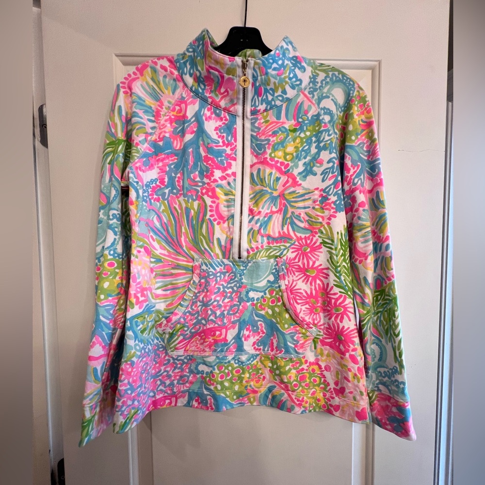 Lilly Pulitzer Lovers Coral Skipper
Popover Womens  Size Small